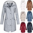 thumbnail image 2 of CEHVOM Manteau de Pluie pour Femme Extérieur à Capuche Imperméable Coupe-Vent Long, 2 of 5