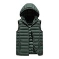 thumbnail image 1 of YIFUNIN Men's Ribbed Pattern Vest, Casual Fashionable Sleeveless Cotton Jacket, Solid Color Fitted Hooded Waistcoat for Layering in Fall,Army Green,2XL, 1 of 4