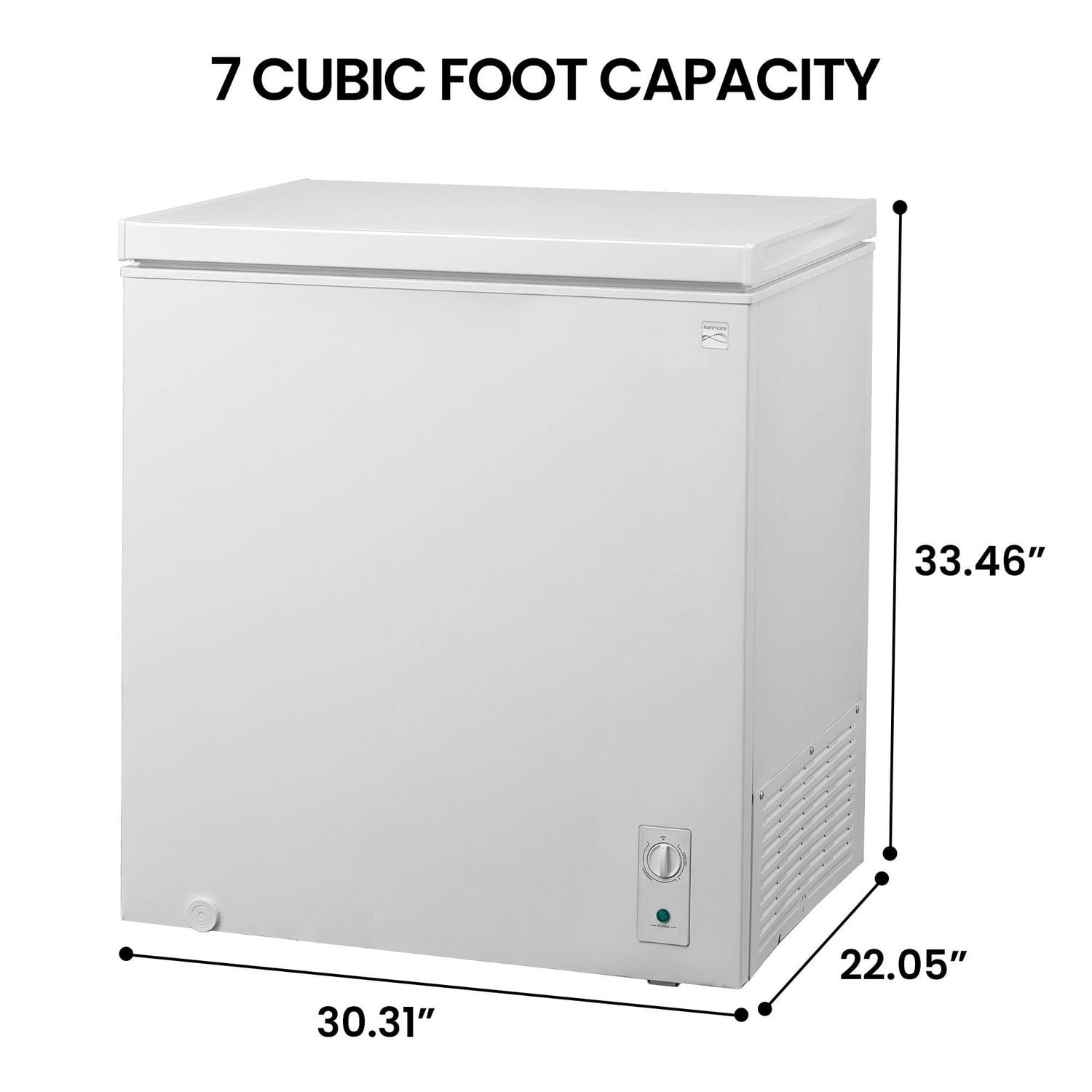 Kenmore Congélateur/Réfrigérateur Coffre Convertible 7 pi³, 198L, Prêt pour le Garage, Dégivrage Manuel, Écoénergétique, Blanc