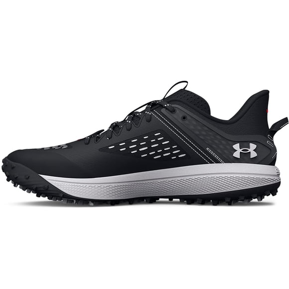 Under Armour Soulier de Baseball à Gazon Bas pour Homme, (001) Noir/noir/blanc, 4.5
