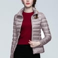 thumbnail image 2 of RKSTN Puffer Jacket Womens Long Sleeve Stand Collar Zip Up Winter Jacket Quilted Lightweight Down Jacket with Pockets, 2 of 7