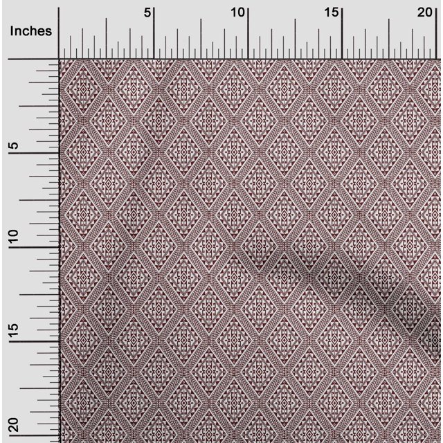 oneOone Georgette Viscose Fabric Argyle Geometric Print Fabric BTY 42 Inch Wide