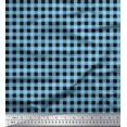 thumbnail image 1 of Soimoi Blue Rayon Fabric Check Check Printed Fabric 1 Yard 56 Inch Wide, 1 of 4