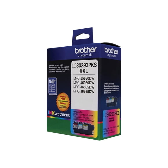 Brother LC30293PKS XXL - 3-pack - Super High Yield - yellow, cyan, magenta - original - ink cartridge - for Brother MFC-J5830; Business Smart Pro MFC-J6535; INKvestment Business Smart Pro MFC-J6935