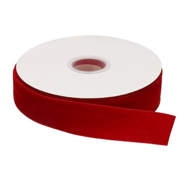 Unique Bargains Velvet Ribbon 1 Inch x 10 Yard Single Face Spool Silky DIY Crafts Gift Wrapping Bow Decoration Red