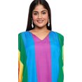 thumbnail image 2 of Oussum Multicolor Rainbow Plus Size Polyester Long Kaftan Dresses for Women, 2 of 7