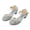 Silver, variant on LOVZFMLL Girls Dress Shoes Sparkle Classic Mary Jane Sandals Low Heel Wedding Party Prom Footwear for Toddler Kids Silver 6-7 Years