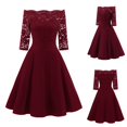 thumbnail image 2 of Ketyyh-chn99 Robes de Soirée pour Femmes Robes de Soirée Formelles pour Mariage Robe de Bal Formelle Robe Dames Élégante Ligne A Robes de Soirée de Mariage Rouge,2TG, 2 of 4