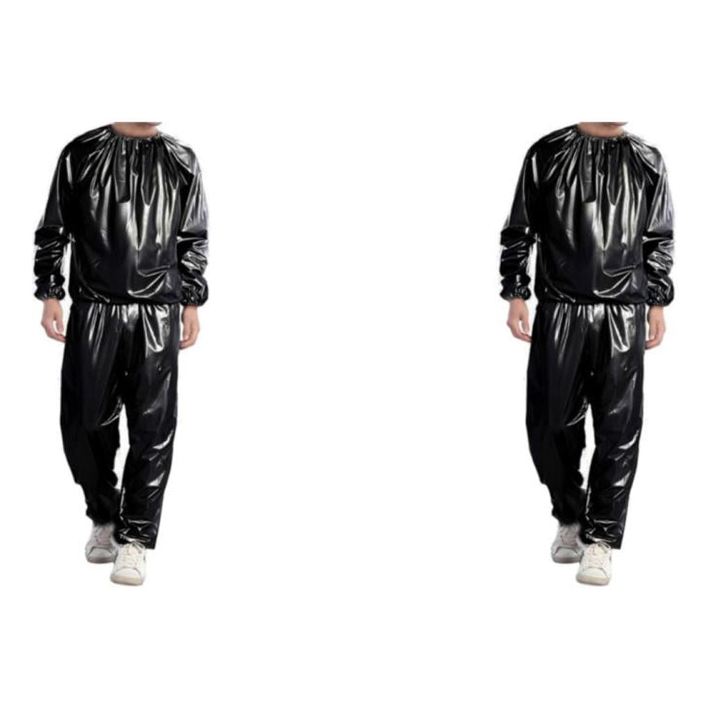 yingyy 1/2/3/5 Ensemble de Sauna de Salon à Domicile, Veste de Sport Réutilisable Lavable en PVC Noir TTTTG 2 Pcs