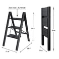 thumbnail image 2 of 3 Step Ladder, Lightweight Folding Step Stool Aluminum Stepladder 330lbs Capacity, Black, 2 of 7