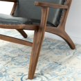 thumbnail image 3 of Margot Mid-Century Modern Tigt Back Genuine Leather Lounge Chair in Black, 3 of 7
