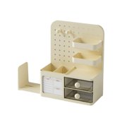 Desks for Home Office Small Space with Storage Multi Functional Desk Pegboard Organizer Box Set for Pen Books and Stationery Suitable for Office Dorm and Study Table