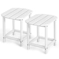 thumbnail image 1 of Patiojoy 2 Pcs Table à Thé Carrée Adirondack de 18 Pouces Table d'Appoint Table de Patio Extérieure Petite Table Résistante aux Intempéries Ou pour Cour Arrière Jardin Blanc, 1 of 6