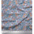 thumbnail image 1 of Soimoi Moss Georgette Fabric Tree,Crab & Fish Ocean Printed Fabric 1 Yard 42 Inch Wide, 1 of 3