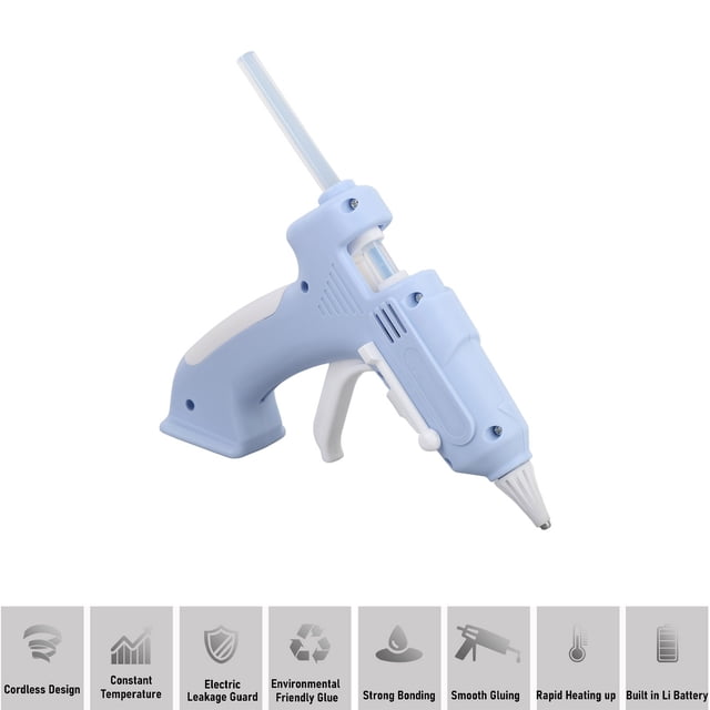 Cordless Hot Melt Glue Gun, Fast Preheating Mini Hot Glue Gun Kit with 10 Hot Glue Sticks, Portable Glue Gun and Sticks Set for DIY, Craft, Repairs, School Craft Project
