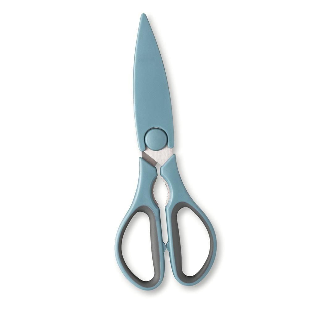 Thyme & Table Ciseaux de cuisine en acier inoxydable avec gaine Bleu