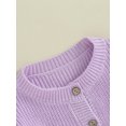 thumbnail image 4 of Kmbangi Cardigan Tricoté pour Bébés Filles Mignon Manches Longues Col Rond Couleur Unie Pull Boutonné Automne, 4 of 9