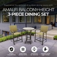 thumbnail image 2 of Four Seasons Courtyard Amalfi 3 Piece Balcony Height Outdoor Dining Set, 2 of 7