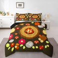thumbnail image 2 of Erosebridal Happy Caming Bedding Queen Comforter Set, Jungle Flower Down Comforter, Adventure Theme Decor, Reversible 3pcs, 2 of 7