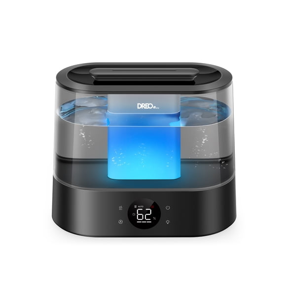 DREO Home 1.0 Gal Cool Mist Humidifier with Digital Display, Black,with Diffuser and Nightlight, 32 Hour Long Runtime for Home