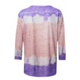thumbnail image 3 of Birdeem T-Shirt Imprimé pour Femmes, Blouse Mi-Longue à Manches 3/4, Col Rond, Hauts Décontractés, 3 of 12