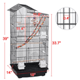 thumbnail image 4 of Yaheetech 39'' Bird Cage for Mid-Sized Parrots, Cockatiels or Parakeets, Black, 4 of 9