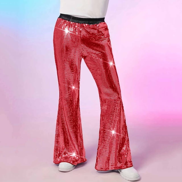 Pantalon Décontracté pour Hommes, Taille Serrée, Performance de Scène, Style Boîte de Nuit, Pantalon Évasé