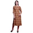 thumbnail image 1 of Bimba Robes Longues Droites pour Femmes Imprimées Manches 3/4 Vêtements Indiens, 1 of 6