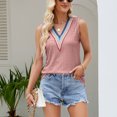 thumbnail image 4 of Birdeem Mode Femmes Été Col en V Dentelle Patchwork Sans Manches Haut Aguichant Blouse, 4 of 7