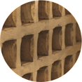 thumbnail image 1 of Ahgly Company Tapis d'Intérieur Rond Lavable en Machine Rouge Brun Transitionnel, 4 Pieds Rond, 1 of 7