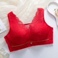 thumbnail image 2 of Virmaxy Soutien-Gorge Sans Fil pour Femmes Aguichant Mince en Dentelle Soutien-Gorge Rassemblant Sans Armature Confortable Fixe Ajustable Collection de Poitrine Coton Rouge TTTG, 2 of 8
