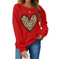 thumbnail image 1 of Chemise de Saint-Valentin pour Femmes 2024 Col Rond Chemises Décontractées Cœur d'Amour Graphiques Tees Manches Longues Amples Pull Tops Mode Vacances T-Shirt, 1 of 4