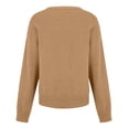 thumbnail image 5 of BLVB Chandails Chauds pour Femmes Col en V Classique Doux Chandail Confortable Ample Décontracté Manches Longues Automne Hiver, 5 of 5