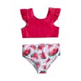thumbnail image 1 of MIASHUI Girls Swimsuit Ruffles Watermelon Printed Two Pieces Bikini Set Swimwear Bathing Suits,Red,12-18 Months, 1 of 6