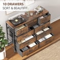 thumbnail image 4 of Nouvelle Commode 10 Tiroirs 2025, Tiroirs de Rangement en Tissu pour Placards, Longues Commodes avec Grand Rangement, Cadre Robuste, Meuble Télé 55 Pouces Commode pour Chambre, Couloir, Chambre de Bébé, 4 of 9