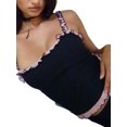 thumbnail image 3 of FOCUSNORM Women Crop Vest Tops Sleeveless Off Shoulder Ruffled Bandage Casual Party Street Spring Summer Short Shirt, 3 of 6