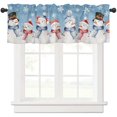 thumbnail image 1 of Outdoor Christmas Decorations Curtain Christmas Snowman Curtain Kitchen Rod Pocket White Snowflake Window Curtain Short Topper Curtains For Winter Holiday Christmas Decorations Polyester curtains, 1 of 9