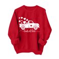 thumbnail image 2 of Penkiiy Chandail en Molleton de la Saint-Valentin pour Femmes Imprimé Cœur d'Amour Pull Décontracté à Manches Longues Blouse de la Saint-Valentin TP Rouge, 2 of 4