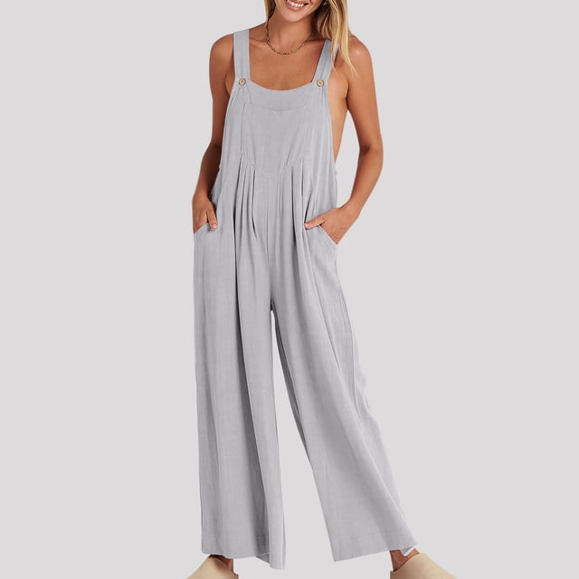 zanvin Pantalons pour Femmes, Liquidation Combinaison Sans Manches à Bretelles Décontractée Mode Été Unie