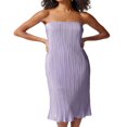 thumbnail image 1 of Robe d'Été Plissée de Couleur Unie pour Femmes, 1 of 9