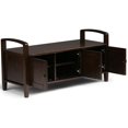 thumbnail image 3 of Atlin Designs 22" Wood Entryway Bench in Tobacco Brown Stain, 3 of 5