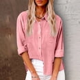 thumbnail image 2 of Timegard Button down Shirts for Women Plus Size Lapel Neck Cotton Linen Blouse Work Casual Loose Tops, 2 of 8