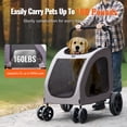 thumbnail image 2 of VEVOR Pet Stroller 4-Wheels Dog Stroller Carrier 160lbs Weight Capacity Portable, 2 of 9