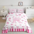 thumbnail image 1 of Erosebridal Ensemble de Literie Princesse avec Nœud, Couette Simple, Lettre R Initiale, Décor Cœur Rose, Léger 2 Pcs, 1 of 8