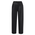 thumbnail image 1 of Women Fashion Solid Color Pokets Botton Casual Elastic Drawstring Trousers Pants, 1 of 6