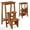 Coffee, variant on Costway 3 Tier Folding Step Stool 3-in-1 Rubber Wood Ladder Storage Shelf Brown