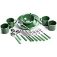 thumbnail image 1 of STANSPORT - Deluxe 24-Piece Enamel Tableware Set: Plates, Bowls, Mugs & Utensils (Green), 1 of 5