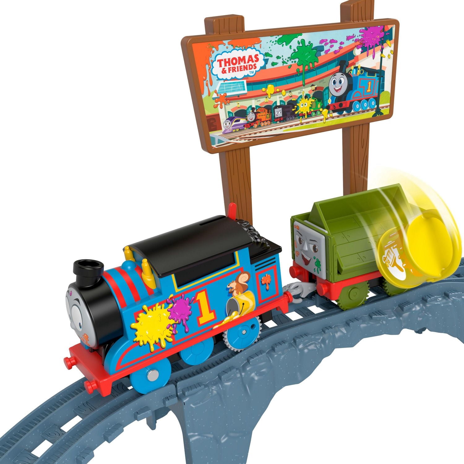 Thomas & Friends Paint Delivery Motorized Train and Track Set for Preschool Kids