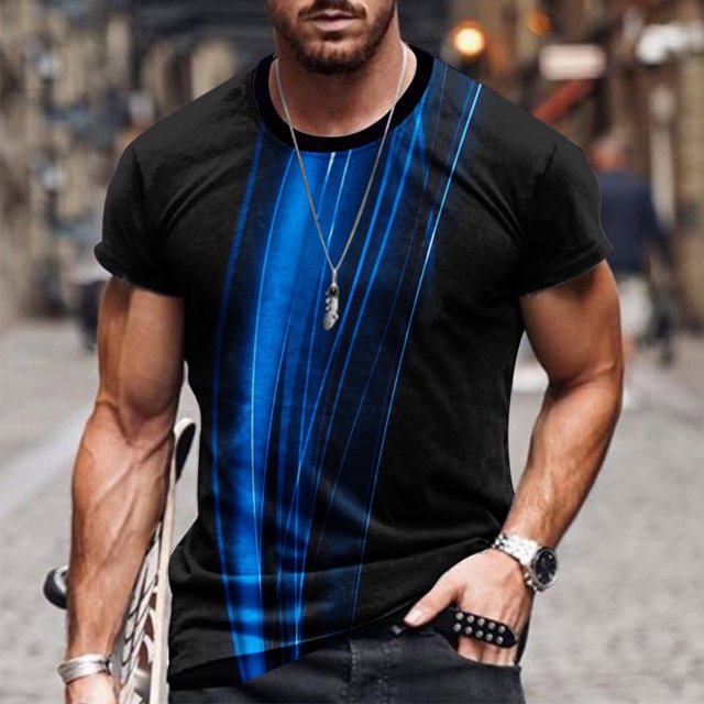 cllios T-Shirts à Manches Courtes pour Hommes T-Shirt Graphique à Illusion d'Optique 3D Grande Taille Décontracté Col Rond Hauts T-Shirts de Designer Fantaisie