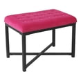 thumbnail image 1 of HomePop Ottomane Capitonnée Moderne en Bois et Velours, Fini Rose Foncé, 1 of 10
